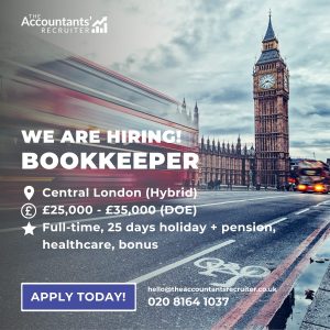 Bookkeeper job Central London The Accountants' Recruiter